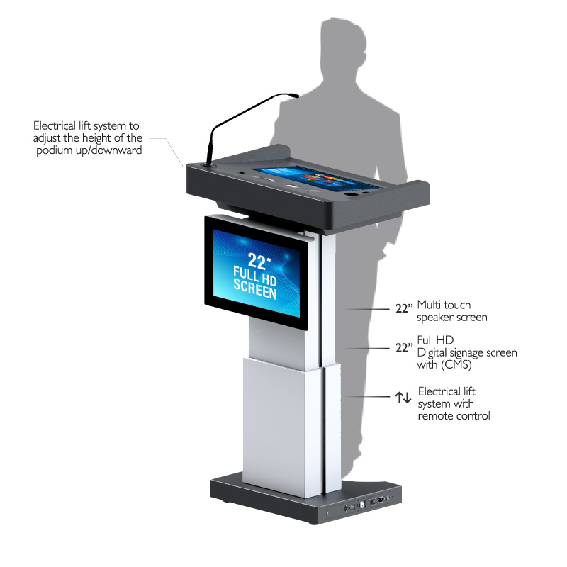 DL22A-Front-View-Digital-Podium
